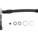 6AN Dual Feed Carb Braided Nylon Fuel Line Double Pump With Pressure Gauge For 4150 Based Carburetor Black