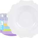 COLOSUS Plastic Multi-color Bowls (30 Pack) 12 Oz Disposable for Party Dessert/Salad Bowl, Fancy Shatterproof Dinnerware for Catering, Holidays, Children Party, and Everyday Use (Lime Green White Light Blue Yellow Lavender Purple Clear)