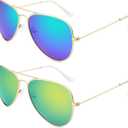 livho Sunglasses for Men Women Aviator Polarized Metal Mirror UV 400 Lens Protection