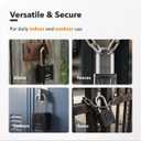 2.3in Long Shackle Outdoor Combination Lock Heavy Duty, Large, Weatherproof Padlock with Code for Gates, Fences, Sheds, Lockers, Cabinets, Storage Units 1-Pack, Black