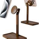 YEOUX Premium Magnetic Phone Holder for Desk | Solid Walnut Wood | 360 Free Adjustable | MagSafe Compatible, for iPhone 17 16 15 14, Stylish Desk Accessory