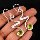 ColouredRocks Peridot Gemstone Crystal Trendy Earrings Set Dainty Jewelry for Women, Birthday, Anniversary Gift for Mother. Mom, Wife, Daughter, Girlfriend, Sterling Silver