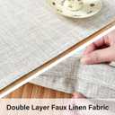 Farmhouse Rustic Faux Linen Table Runner Neutral Beige Table Runners Double Layer Reversible Rectangle Runners for Daily Use Kitchen Dining Banquet Holiday 13x60 Inch