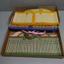 4Pcs Foldable Easter Woven Bamboo Baskets Empty, Oval Easter Basket Bulk Set with Handle, Large Easter Baskets for Easter Egg Hunt Party Favor Picnic Supplies Gift Packing - Pink Yellow Green Blue
