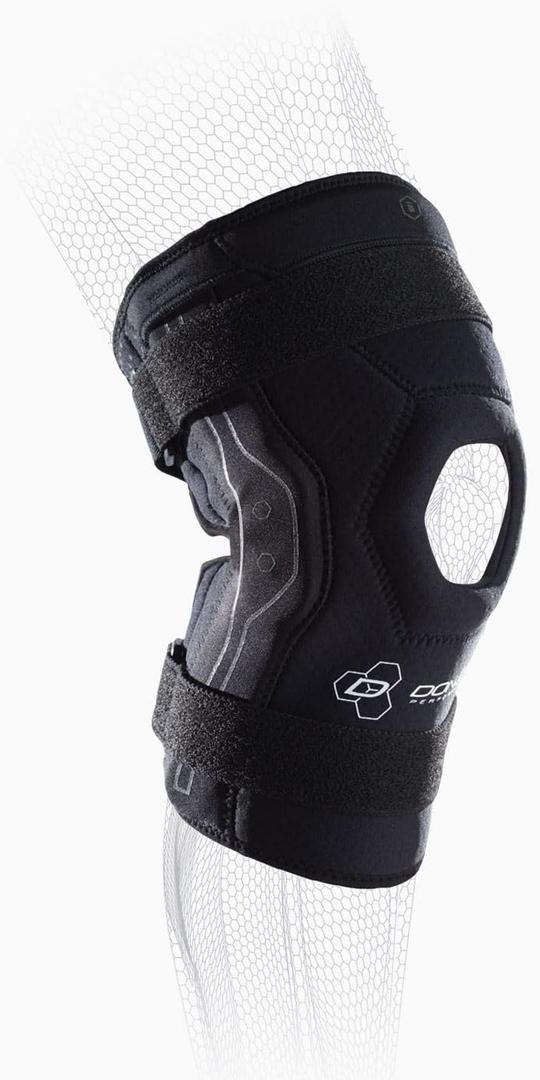 DonJoy Performance Bionic Knee Brace  Hinged, Adjustable Patella Support, Lateral / Medial Ligament (ACL, MCL, LCL), Meniscus, Knee Sprains for Soccer, Basketball, Skiing, Hockey, Running, Water Sports (Medium, Black)