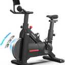 YESOUL Self-Powered-Fan Exercise Bike with Dynamic LED Light Effects, Pro Livestreaming Classes, Smart Exclusive App, 300 LBS Magnetic Resistance Indoor Stationary Cycling Workout Bike for Home