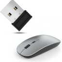 Slim Silent Wireless Mouse, Rechargeable Ultra-Thin Ergonomic Design, 2.4G Portable Computer Mouse for Office, Home, Notebook, MacBook, Windows Jiggler, (BLACK 1)