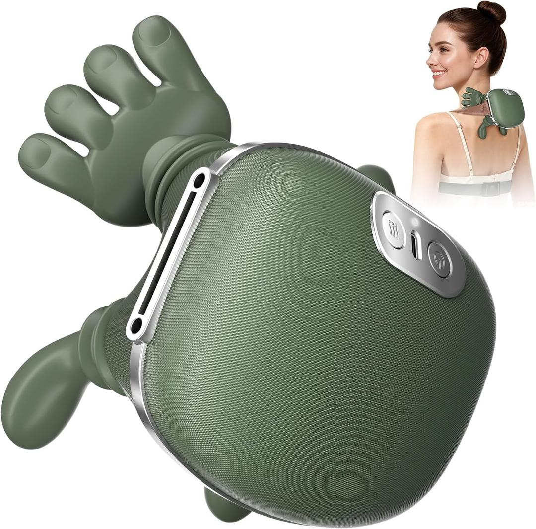 2026 Upgrade Edition 4D Neck and Shoulder Heat Massager, Wireless Portable Neck Massager, Relieves Muscle Pain, Simulates Deep Tissue Massage of Human Hand, Ideal Gift.Emerald Green