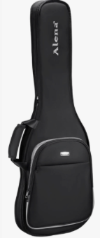 Alena Acoustic Guitar Bag, 10mm-0.39in Thick Padding, for 41-42 Inch Guitars,Waterproof Material, Plush Lining, Reinforced Patches, 2 Outside Pockets, Black,YH200D