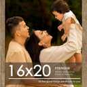 16x20 Picture Frame, Natural Woodgrain Brown 16 x 20 Poster Frame for Horizontal or Vertical Wall Mounting, 1 Pack