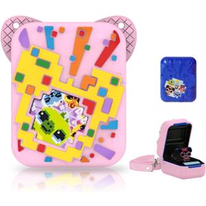 2 x Silicone Cover Case for Bitzee Disney Interactive Toy, Silicone Protective Cover for Bitzee Virtual Electronic Pets, Digital Pet Accessories for Bitzee with Lanyard, Pink (Case Only)