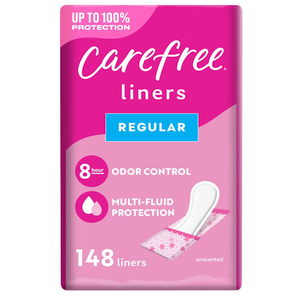 Carefree Panty Liners, Regular Liners, Wrapped, Unscented, 148ct