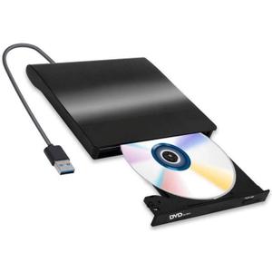 External CD/DVD Drive for Laptop, USB 3.0 Portable DVD CD+/-RW Drive Slim DVD/CD ROM Rewriter Burner Writer, High Speed Data Transfer Pro Desktop