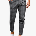 Mens Chinos Slim Fit Pants Flat Front Stretch Skinny Tapered Dress Pants Comfort Casual Solid Trousers Size L