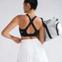 RUNNING GIRL Sports Bras for Women High Support, Adjustable Straps Hook Back Sports Bras for Women with Sewn in Pads (Blue, L)