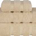 American Soft Linen Premium 3 Piece Towel Set, 1 Bath Towel 1 Hand Towel 1 Washcloth, 600 GSM 100% Cotton Turkish Towels for Bathroom, Beige Towel Set