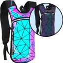 Sojourner Rave Hydration Pack - Hydration Backpack - Hydropack with 2L Bladder - Water Backpack for Festivals, Hiking, Running, Biking and More (One Size, Geometric Glow)