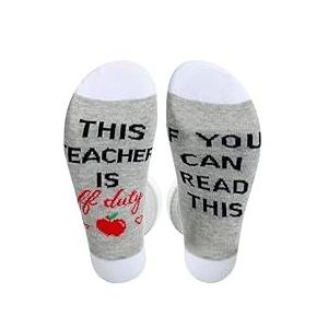 If You Can Read This This Socks For Women Teacher Off Duty Gift Socks Size 6-11W