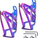 ROCKBROS Bike Water Bottle Holder Ultra-Light Bicycle Bottle Cages with Screws Tool, Universal Bike Cup Holder for Road MTB Mountain Bikes Cycling Accessories2 Pack (Standard, bulepurple+bulepurple)