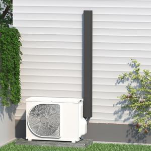 Metal Decorative Line Set Cover Kit for Ductless Mini Split,Central Air Conditioner,Heat Pump,Mini Split Accessories(Black) 39"×6", 2 Pcs