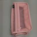 Four Candies Grid Mesh Pencil Case with Handle and Zipper, Clear Double-layer Pencil Pouch Marker Pouch, Travel Makeup Bag, Cute Transparent Stationary Organizer Pen Bag for Adult Office College