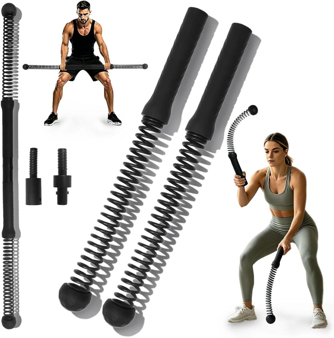 Ropeless Battle Ropes, 2-in-1 Weighted Cordless Battle Ropes for Home Gym, Portable Workout Exercise Equipment for Strength Building, Low-Impact Cardio Training and HIIT for Men & Women, Black