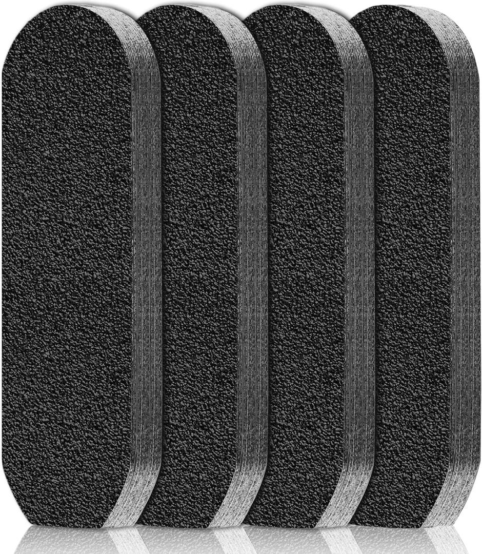 Flutesan 80 Pcs Stainless Steel Foot File Refills 100 Grit Replacement Pads Coarse Fine Pedicure File Refills Double Side Reusable Foot Rasp Pad with Removable Glue