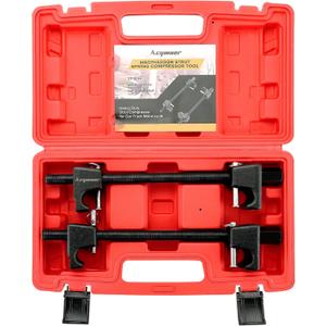 Macpherson Strut Spring Compressor Tool Kit | Universal Coil Spring Compressor Tool, 1/2" Square Drive Heavy Duty Strut Compressor for Car Truck Motorcycle,with Detent Pins,Set of 2,300mm (Red)