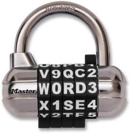 Master Lock - Alpha Dial Lock/Combination, 2-1/2", Chrome/Black Color Dial, Sold as 1 Each, MLK 1534DBLK