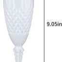 Plastic Champagne Flutes,12PCS White Solid Wine Glasses Goblets Shatterproof Mimosa Bar Reusable Vintage Champagne Flutes Stemmed Drinking Cups for Weddings, Bachelor Parties, Toasting,Cava, Prosecco