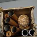 Wood Curtain Rods for Windows 66 to 120 Inch,1'' Diameter Drapery Rods with Imitation Wood Grain Leaf Pattern Finials,Boho Adjustable Heavy Duty Curtain Rods Set,36-120'',Color:Natural Wood