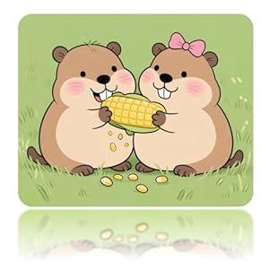 NightWind Cute Capybara Mouse Pad with Non-Slip Rubber Base, Easy Gliding, Spill-Resistant Surface, Durable Materials, Portable, 8.66 * 7.08 Inch Small Gaming Mousepads Desk Mat for Computers Laptop 