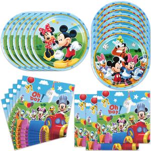 40Pack Mickey Party Supplies Include 20 Plates, 20 Napkins for Mickey Birthday Party Decoration