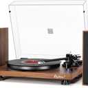 Bluetooth Turntable HiFi System with 36 Watt Bookshelf Speakers, Patend Designed Vinyl Record Player with Magnetic Cartridge, Bluetooth Playback and Auto Off