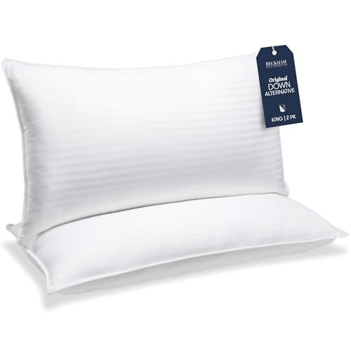 Hotel Collection Bed Pillows King Size Set of 2 - Down Alternative Pillow for Back, Stomach or Side Sleepers