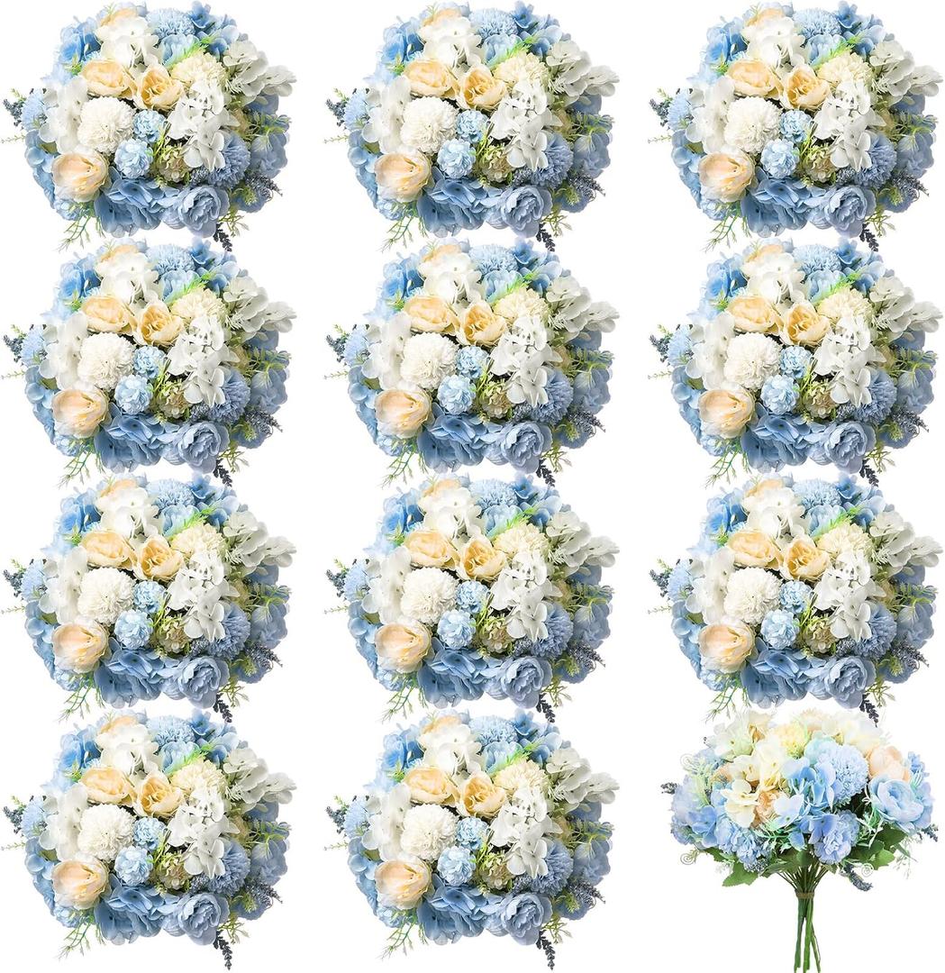 Tigeen Artificial Flowers Artificial Peonies Silk Flowers Faux Peony Fake Peony Silk Hydrangea Bouquet for Wedding Table Centerpiece Floral Vase Decor (White, Blue, 12 Bundles) Tigeen Artificial Flowers Artificial Peonies Silk Flowers Faux Peony Fake Peony Silk Hydrangea Bouquet for Wedding Table Centerpiece Floral Vase Decor (White, Blue, 12 Bundles)