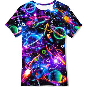 Kids Funny Graphic Polyester Colorful T Shirt for Boys Girls Size 12
