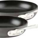 All-Clad HA1 Hard Anodized Non Stick Fry Pan Set 2 Piece, 8, 10 Inch, Induction, Oven Broiler Safe 500F, Pots and Pans Set, Kitchen Frying Pans, Skillets, Premium Cookware, Home, Dishwasher Safe Black