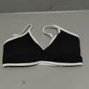 Aoxjox Women's Color Block Workout Sports Bras Fitness Backless Padded Lexi Lined Strappy Bra Athletic Yoga Crop Tank Top (Medium, Black and White)