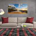 DZL Art S75462 Large Beach wall art Secret Beach at sunset, Maui, Hawaii Canvas Wall Art For Living Room Decoration Nature Picture Canvas Prints Painting for for Office Wall Decor Home Decorations, 48"L x 24"W