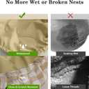 Waterproof Bird Bed with Adjustable Chain, Customizable Height Hanging Bird Hammock for Cage, Small Size Bird Nest with Durable Non-Collapsible Bottom, Bird Hut for Conures, Budgies (Khaki)