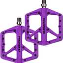 Mountain Bike Pedals - Durable Nylon DU Bearing Platform Pedals for MTB and BMX (Purple)