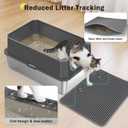 Stainless Steel Litter Box, Extra Large Litter Boxes for Big Cats, XLarge Metal Cat Litter Box with Lid, Anti-Urine Leakage XL Box with High Sides, Easy Clean, Non-Sticky, Scoop Included