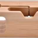 Bamboo Cell phone Charging Station Dock Wood Charging Station Wooden Phone Stand for &