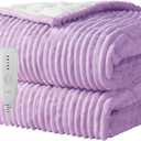 Heated Blanket Electric Blanket Throw 50”X60”-Heating Blanket with 5 Heat Settings-3 Hours Auto Off,ETL Certified,Machine Washable (Purple)