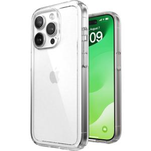 Speck MagSafe Case for iPhone 15 Pro - Drop & Camera Protection, Clear Phone Case, Wireless Charging Compatible, Fits All 6.1 Inch Models - Clear/Clear