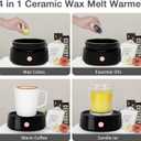 Electric Candle Warmer Ceramic Wax Melt Warmer Burner 3-in-1 Candle Warmer Plate for Scented Wax Jars Home Decor Fragrance Melter Birthday Gifts for Women Mom
