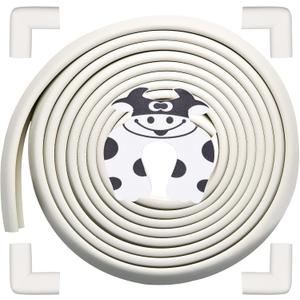 Baby Proofing Edge and Corner Guards, (16.4ft Edge + 4 Corners) Safety Furniture Bumper, Baby Corner Protector for Fireplace, Table, Stair, Cabinet, 3M Adhesive, White