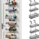 HapiRm Over Door Organizer Storage - Separable Door Organizer Hanging with 6 Metal Large Capacity Baskets for Bathroom Bedroom Kitchen Pantry Closet (Black)
