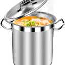 Commercial Grade Large Stock Pot - Soup Pot with Lid - Non-Nickel Stainless Steel - Healthy Cookware Polished Stockpots - Heavy Duty - 35 Quart (8.8Gallon) (35 Quarts, Stainless Steel Lid)